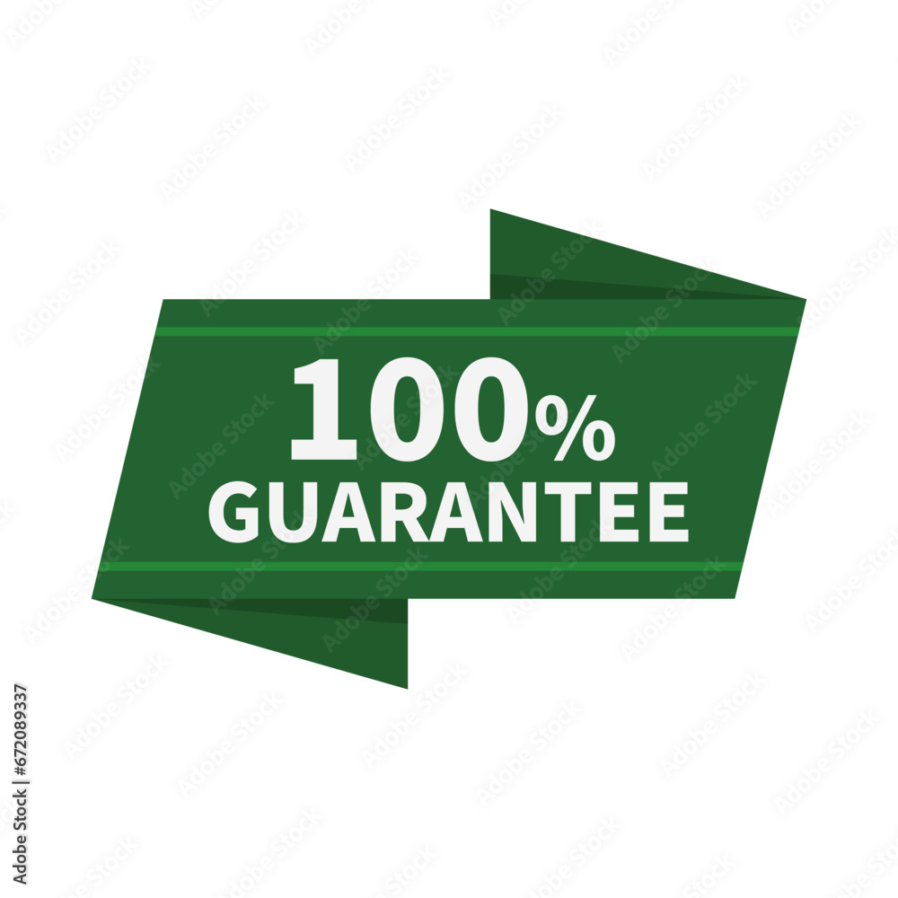 100 Guarantee Label In Green Rectangle Parallelogram Ribbon Shape For Warranty
100 Guarantee Label In Green Rectangle Parallelogram Ribbon Shape For Warranty