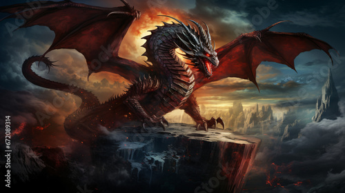 Mad dragon destroying the world.