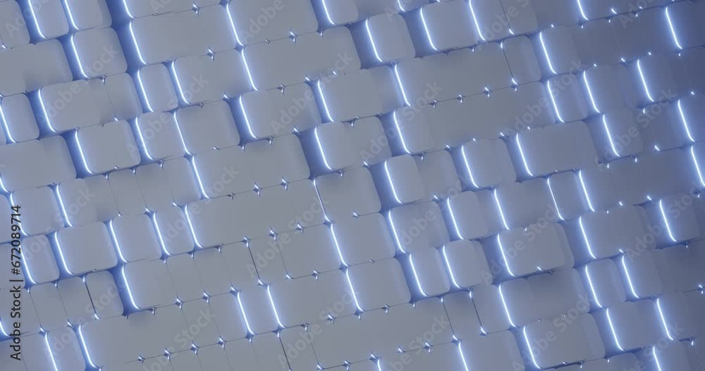 Light Tiles With Light Blue Edges Move Randomly In A Loop Light Tiles With Light Blue Edges Move Randomly In A Loop