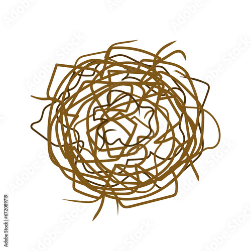 Round tumbleweed. flat cartoon style. vector design on white background