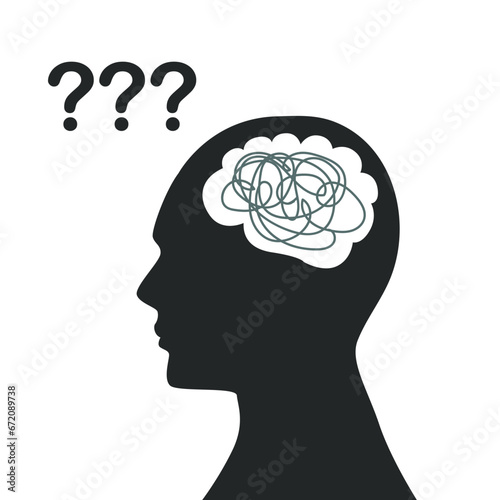 empty cartoon man brain. symbolizes stupid people, empty ideas, garbage ideas, empty brain, etc. There are no thoughts in the head. flat cartoon style. vector design