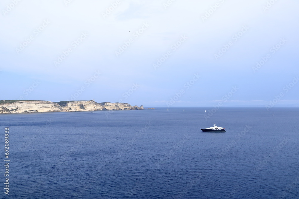 Breathtaking view of cliffs near old town Bonifacio, Corsica, France, Europe Breathtaking view of cliffs near old town Bonifacio, Corsica, France, Europe