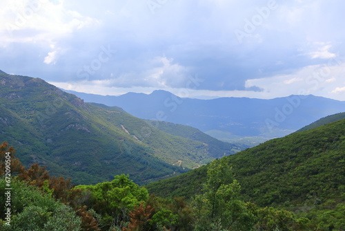 Mountain view from the Monte d Ignascu  Aragnascu  near Ajaccio  Cuttoli-Corticchiato  Corsica  France