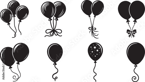 Balloon Silhouette, Flying Balloon Clipart