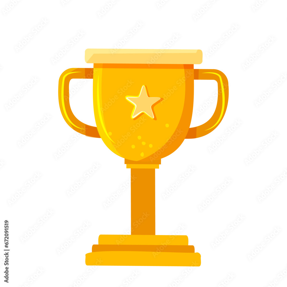 Vector trophy cup icon in flat style goblet prize vector illustration on isolated background Vector trophy cup icon in flat style goblet prize vector illustration on isolated background