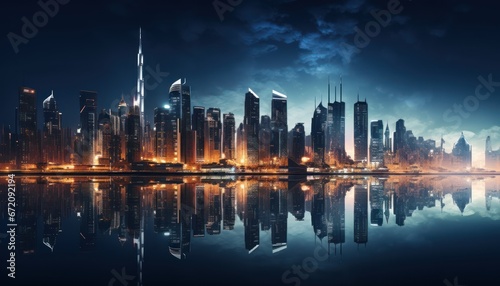 Photo of a Vibrant Metropolis of Towering Skyscrapers and Urban Life