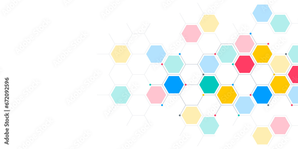 Abstract design element with geometric background of hexagons shape pattern - obrazy, fototapety, plakaty 