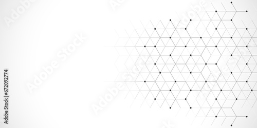 Abstract design element with geometric background of hexagons shape pattern