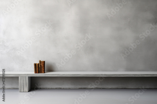 Versatile Studio Space: Empty Gray Wall Room with Concrete Backdrop