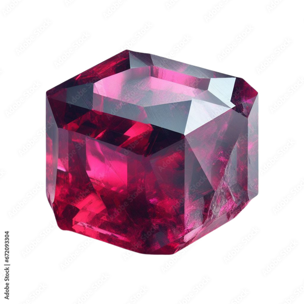 Ruby Crystal Illustration Art With a Transparent Background Generative AI. Ruby Crystal Illustration Art With a Transparent Background Generative AI.