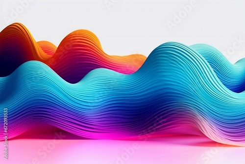 Watercolor light colorful wavy liquid abstract wallpaper. Ai generative