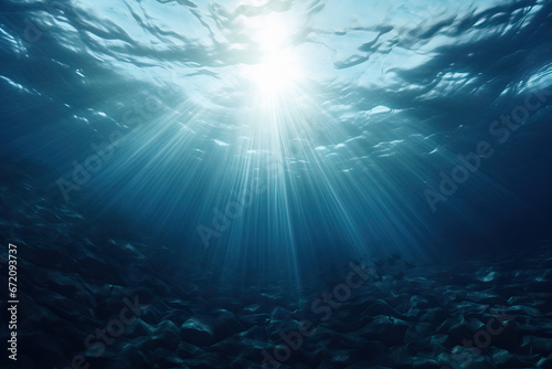Mystical Deep Sea: Abyss with Blue Sunlight © artchvit