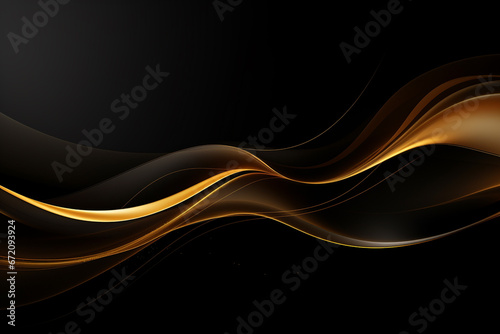 Abstract luxury black and gold wave background