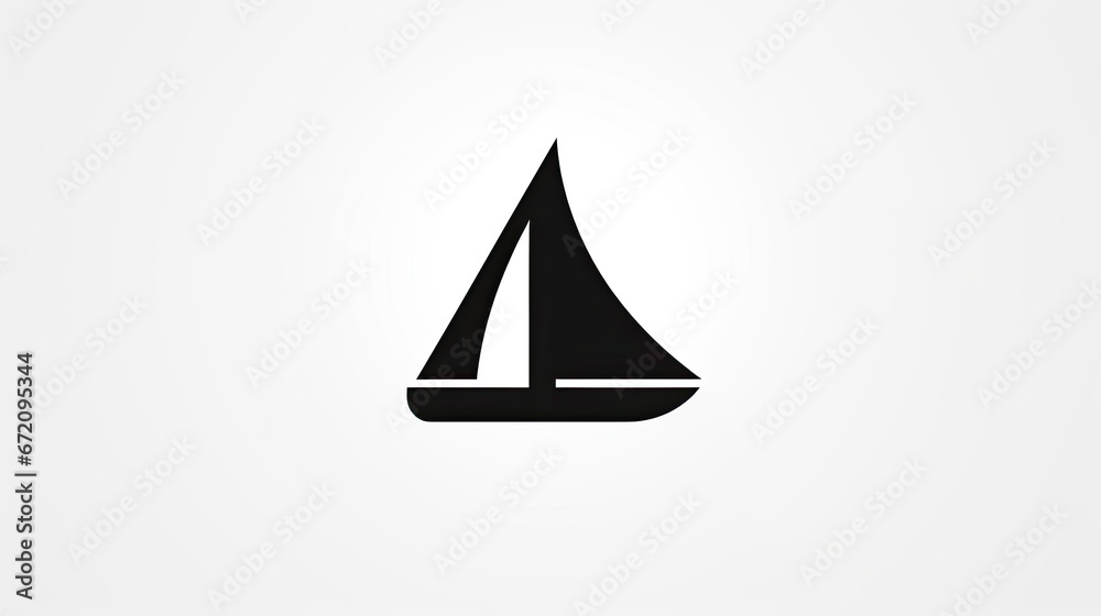 sailboat logo on white background - black pencil drawing sailboat logo on white background - black pencil drawing