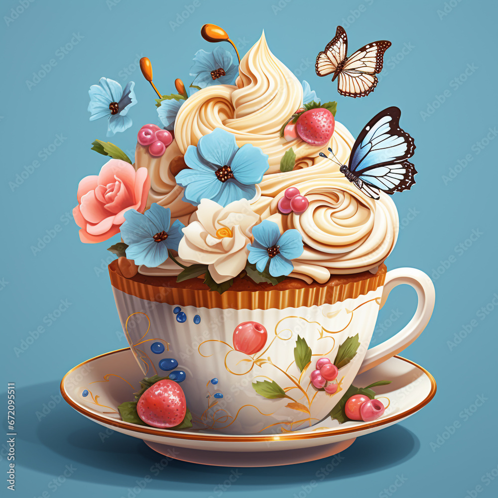 cupcake with cream cupcake with cream
