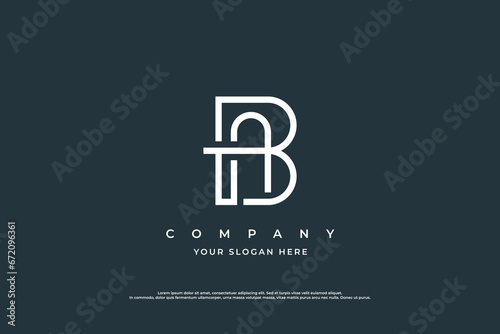 Initial Letter AB or BA Logo Design Vector Template photo