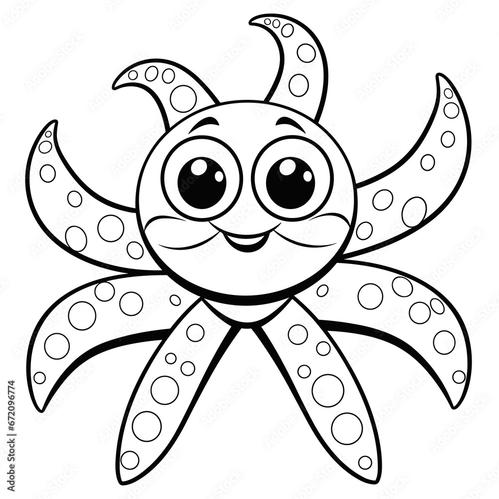 Cartoon Turtle Starfish Crab Undersea , Coloring Pages Png Cartoon Turtle Starfish Crab Undersea , Coloring Pages Png