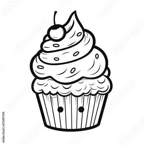Cute Dessert Sweets Food Cupcake Ice   Coloring Pages Png
