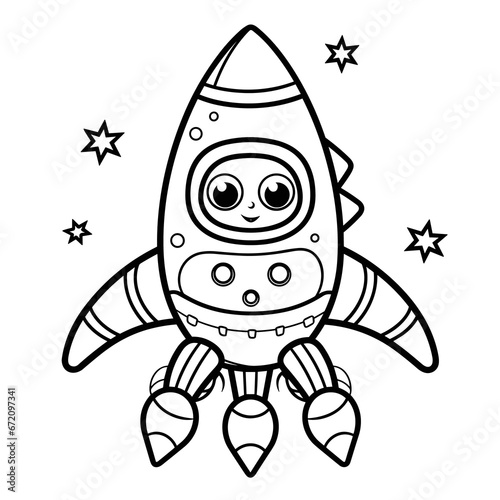 Cute Funny Coloring Page Rocket Provides, Coloring Pages Png