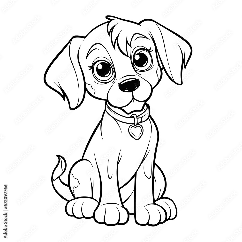 Fototapeta premium Puppy Coloring Pagesdog Pages Animal Page, Coloring Pages Png