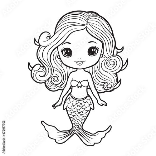 Mermaid Coloring Page Childrens , Coloring Pages Png