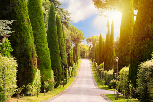 Park in Italy, landscape design of papal garden photo