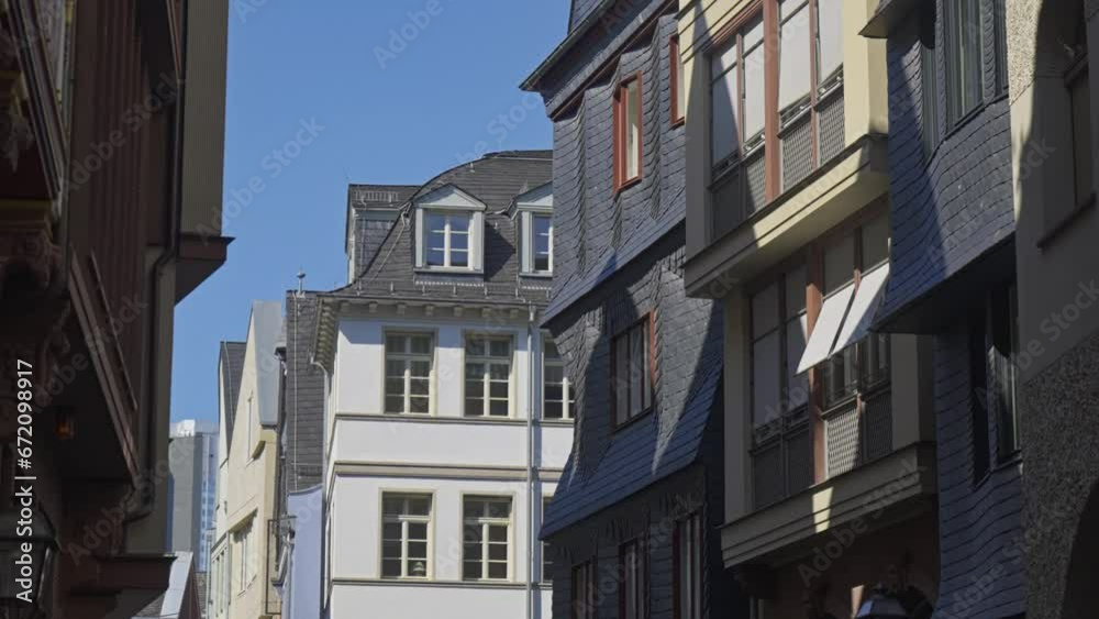The narrow streets of the Altstadt (old town), Frankfurt city, Germany The narrow streets of the Altstadt (old town), Frankfurt city, Germany