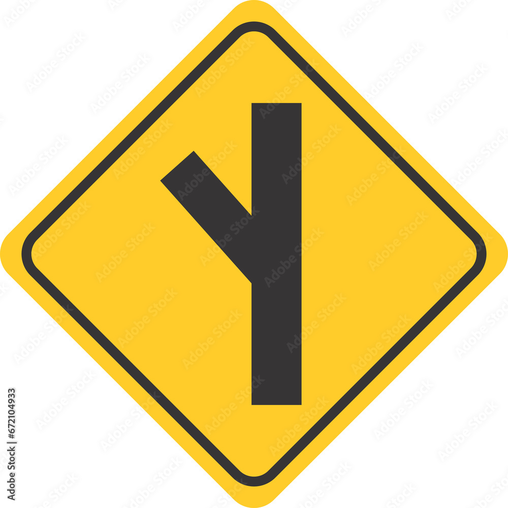 Warning Sign Street Sign Side Road At Angle Left Warning Sign Street Sign Side Road At Angle Left