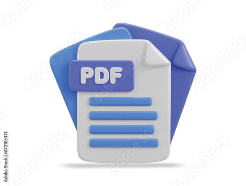 3d file pdf format icon vector illustration
