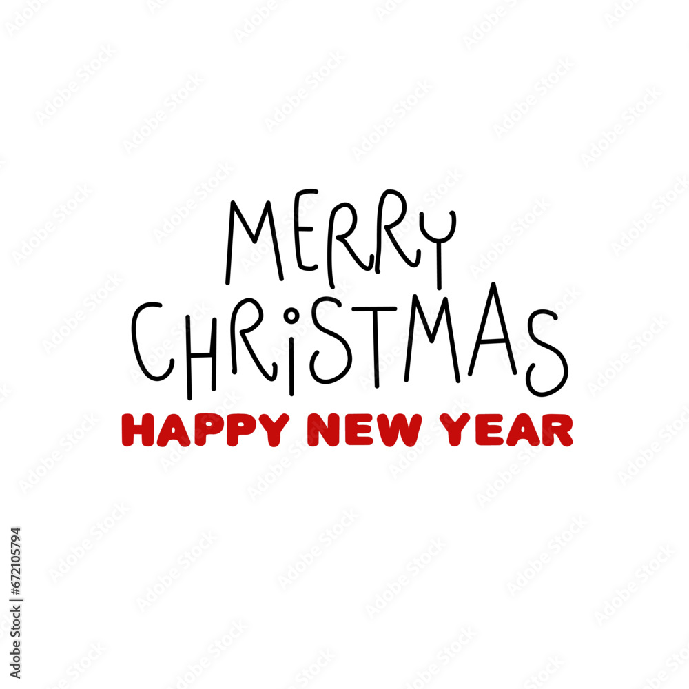Lettering a “merry christmas happy new year”