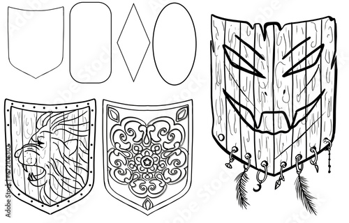 design of a warrior ancient shield for games