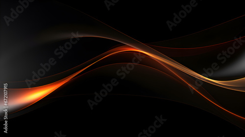 Modern Black gold wave Background on black background, Line Light wave Abstract