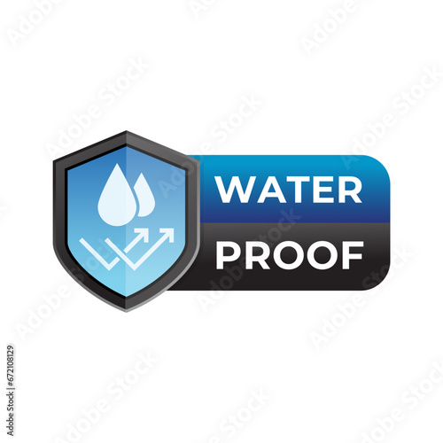 Waterproof label or waterproof symbol vector isolated. Waterproof label for product packaging design element.