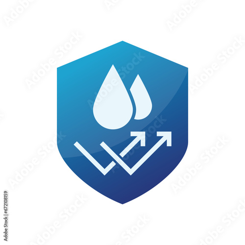 Waterproof label or waterproof symbol vector isolated. Waterproof label for product packaging design element.