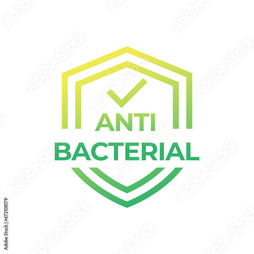 Antibacterial formula shield vector isolated sign for antiseptic cosmetics and medical pharmaceutical products