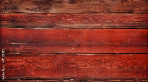 Rustic old weathered red wood plank background.