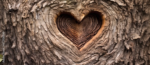 An oak tree s bark exhibiting a heart meticulously etched into it