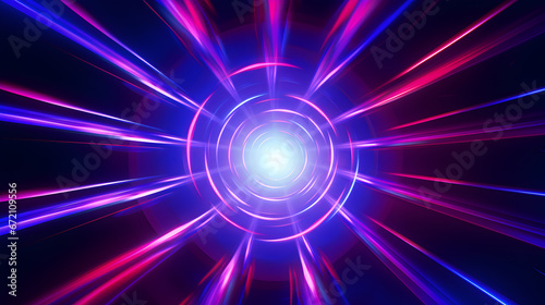 abstract blue background with stars, Hypnotic hyper space vortex with neon lights.