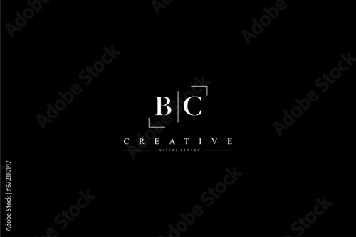 minimalist BC initial logo with simple vertical stroke line in black 110323