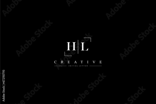 minimalist HL initial logo with simple vertical stroke line in black 110323