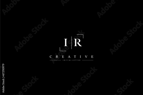 minimalist IR initial logo with simple vertical stroke line in black 110323