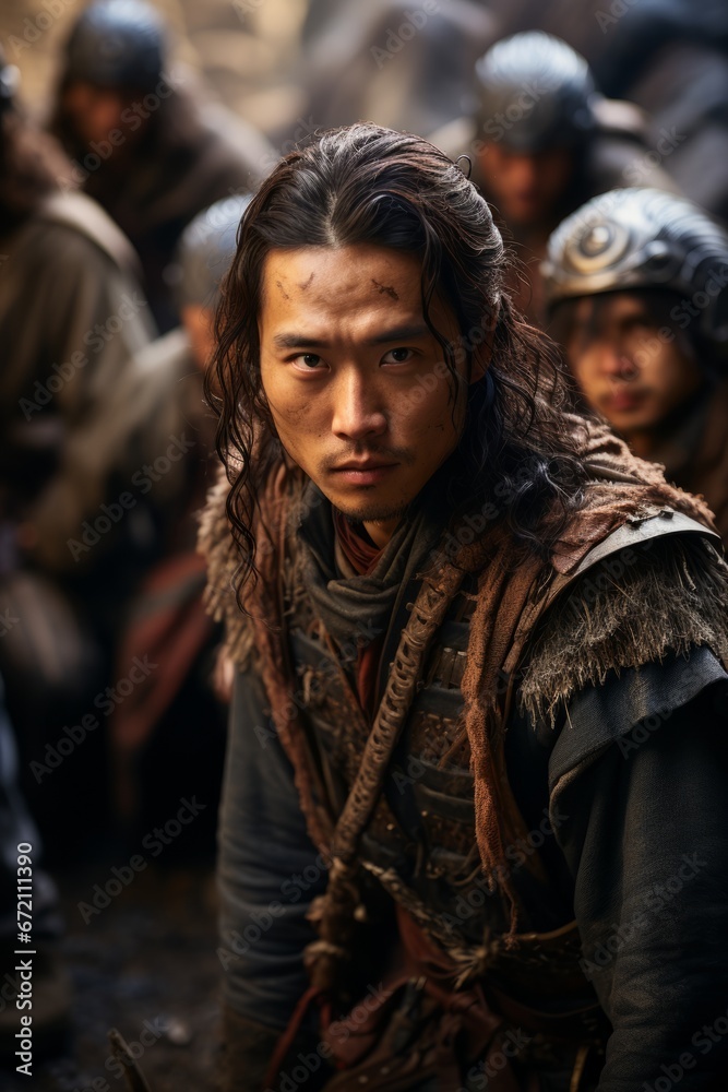 An archer's concentration as they aim at the target, focusing on their intense gaze, Generative AI An archer's concentration as they aim at the target, focusing on their intense gaze, Generative AI