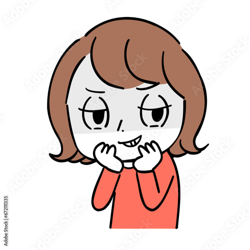 悪い顔をしている女性