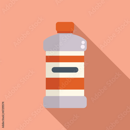 Kerosene small bottle icon flat vector. Fuel energy container. Burner lamp oil