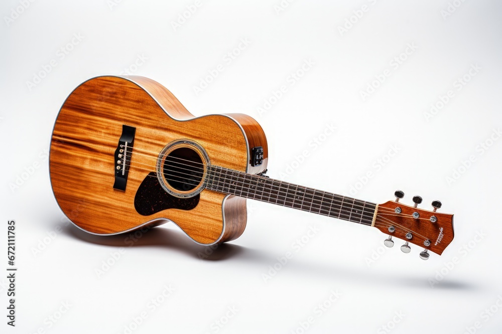 Spanish acoustic guitar on a white background
