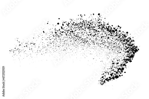 Black grainy texture isolated on white background. Dust overlay. Dark noise granules. Digitally generated image. Vector illustration. Design elements.