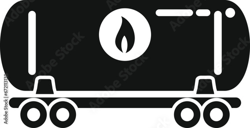 Wagon kerosene tank icon simple vector. Chemical container energy. Camp petrol handle