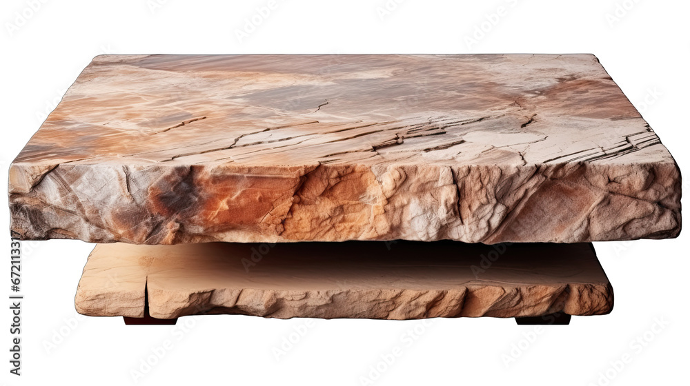 Fototapeta premium Stone table isolated on transparent background