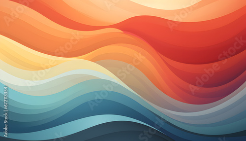Gradient liquid retro color background, Artistic digital art geometric line stripe and wave.