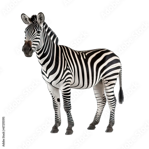 Full of zebra isolated on white background